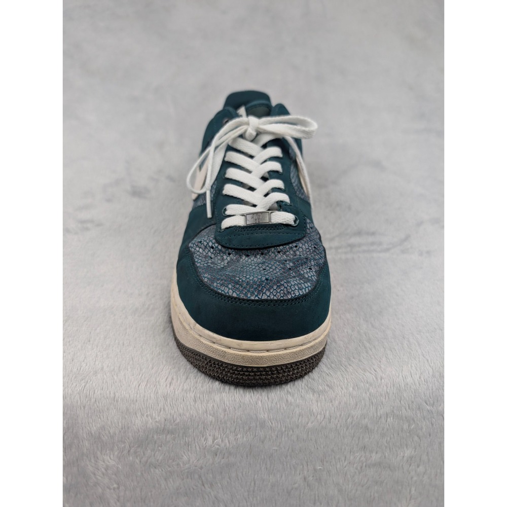 Nike Air Force 1 488298-306 Mens 12 Green Snake Skin Shoes Dark Atomic Teal - Picture 13 of 16